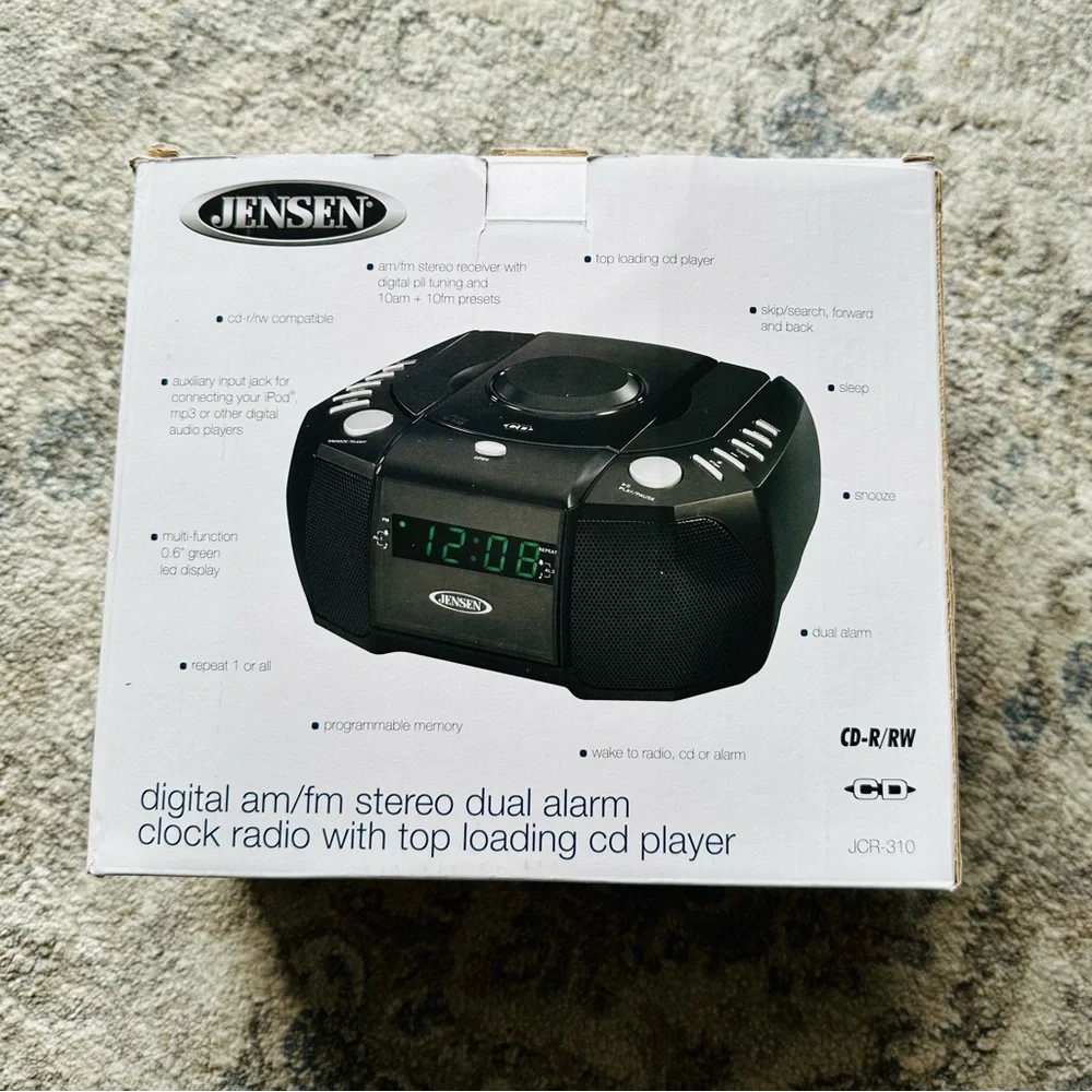 Jensen JCR-310 am/fm stereo/dual alarm clock/CD player - Picture 4 of 5